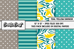 Damask Digital Paper, damask digital scrapbook illustrations Product Image 1