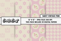 Shabby Chic digital paper, vintage scrapbook, illustration Product Image 1