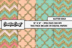 Gold Glitter Digital Papers, scrapbook backgrounds designs Product Image 1