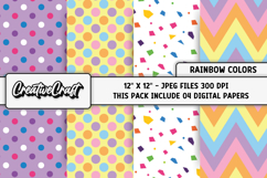 Rainbow Colors Digital Papers, scrapbook backgrounds designs Product Image 1