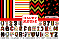 Happy Mouse Digital Papers, happy mouse doodle letters Product Image 1