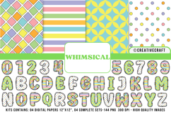 Whimsical Alphabet &amp; 12x12 Digital Paper Bundle Product Image 1