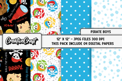 Pirate Boys Digital Papers, pirates backgrounds designs Product Image 1