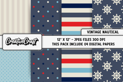 Nautical Digital Papers, scrapbooking backgrounds designs Product Image 1