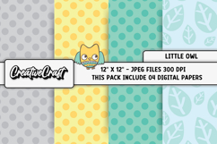 Little Owls Digital Papers, scrapbooking backgrounds designs Product Image 1