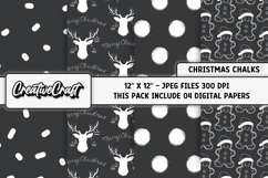 Christmas Chalk Digital Paper, christmas chalk illustrations Product Image 1
