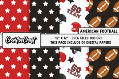 American Football Digital Papers, illustrations, backgrounds Product Image 1