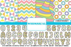 Whimsical Alphabet &amp; 12x12 Digital Paper Bundle Product Image 1