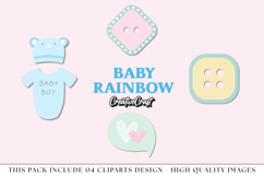 Baby Rainbow png clipart, baby shower rainbow illustrations Product Image 1