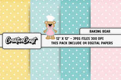 Baking Bear Digital Papers, kitchen backgrounds designs Product Image 1