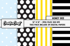 Honey Bee Digital Paper, honeybee scrapbook, illustrations Product Image 1
