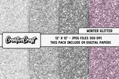 Winter Glitter Digital Papers, winter colors digital papers Product Image 1