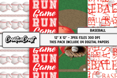 Baseball Sport Digital Paper, baseball graphic illustrations Product Image 1
