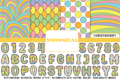 Whimsical Alphabet &amp; 12x12 Digital Paper Bundle Product Image 1