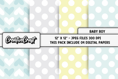 Baby Boy Digital Paper, baby boy graphics, baby illustration Product Image 1