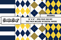 Baseball Sport Digital Paper, baseball graphic illustrations Product Image 1