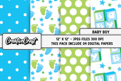 Baby Boy Digital Paper, baby boy graphics, baby illustration Product Image 1