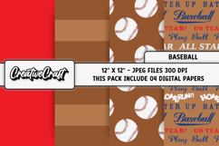 Baseball Sport Digital Paper, baseball graphic illustrations Product Image 1