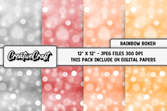 Rainbow Bokeh Digital Papers, bokeh backgrounds illustration Product Image 1