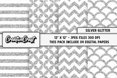 Silver Digital Papers, silver scrapbook, silver backgrounds Product Image 1