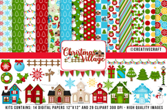 Christmas Digital Paper and Clipart png, illustration Product Image 1
