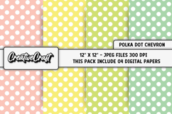 Polka Dot Chevron Digital Papers, chevron background designs Product Image 1