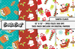 Christmas Digital Papers, santa claus backgrounds designs Product Image 1