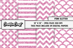 Pink Glitter Digital Papers, pink glitter background designs Product Image 1