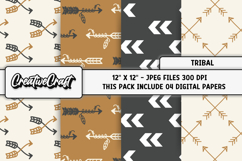 Boho Tribal Digital Paper, boho tribal digital scrapbook Product Image 1
