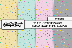 Color Confetti Digital Paper, polka dot backgrounds designs Product Image 1