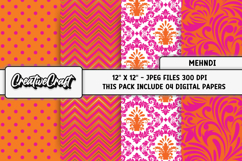Mehndi Digital Papers, mehndi backgrounds illustrations Product Image 1