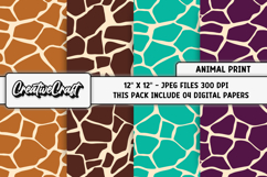 Animal Print Digital Papers, animal skin backgrounds designs Product Image 1