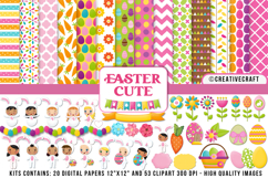 Easter Day Digital Paper and Clipart png, easter day clipart Product Image 1