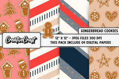 Christmas Digital Paper, gingerbread christmas digital paper Product Image 1