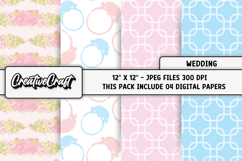 Wedding Digital Papers, wedding backgrounds illustrations Product Image 1