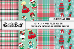 Christmas Digital Paper, christmas scrapbook illustrations Product Image 1