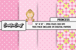 Princess Digital Papers, princess backgrounds illustrations Product Image 1