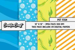 Fish Tank Digital Paper, pet fish graphics, illustrations Product Image 1