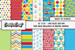 Back To School Digital Paper and Clipart png, school clipart Product Image 2