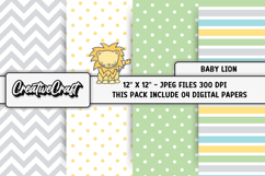 Baby Lion Digital Papers, baby animal backgrounds designs Product Image 1
