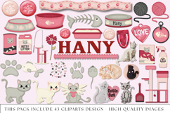 Kitty Cat Clip art, pet cat graphics, kitty illustrations Product Image 1