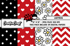 Little Ladybug Digital Paper, scrapbook backgrounds designs Product Image 1