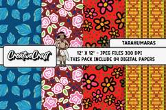 Boho Tribal Digital Paper, boho tribal digital scrapbook Product Image 1