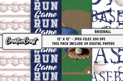 Baseball Sport Digital Paper, baseball graphic illustrations Product Image 1