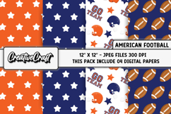 American Football Digital Papers, illustrations, backgrounds Product Image 1