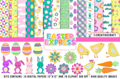 Easter Day Digital Paper and Clipart png, easter day clipart Product Image 1