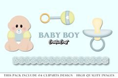 Baby Boy Clip Art, baby shower graphics, baby illustrations Product Image 1