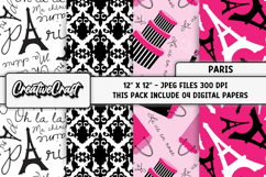 Love Paris Digital Papers, scrapbooking, backgrounds designs Product Image 1