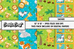 Safari Digital Papers, animal print backgrounds designs Product Image 1