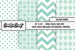 Silver Mint Digital Papers, scrapbooking backgrounds designs Product Image 1